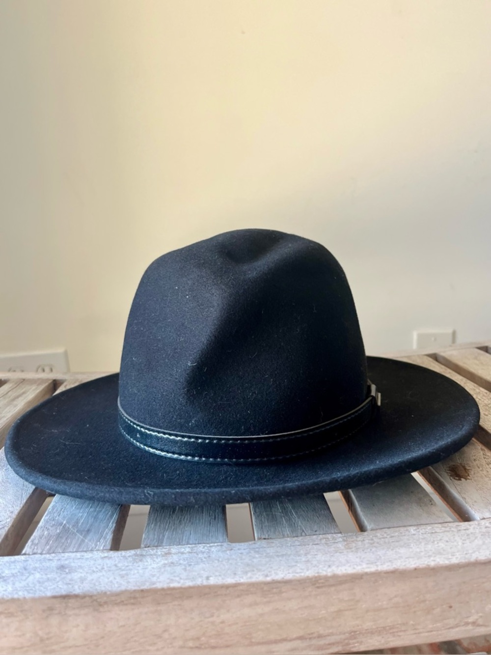 Pendleton Black Wool Wide-Brim Fedora Hat M/M Unisex Western